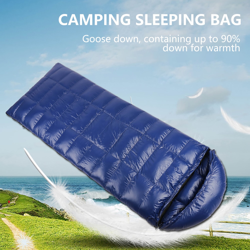 야외 여행 하이킹을 위한 초경량 방수 거위털 캠핑 침낭, 따뜻한 봉투 배낭 여행